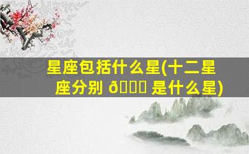 星座包括什么星(十二星座分别 💐 是什么星)